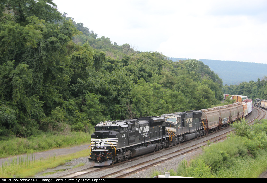 NS 1205 leads train 16T into Enola yard